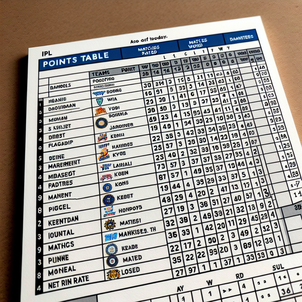 ipl points table 2022 today